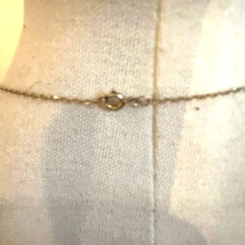Abstract Faceted Bead Shapes Chain Necklace Goldtone Vermeil Marked 925